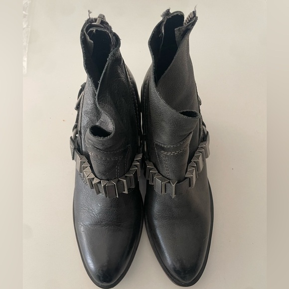 Dolce Vita Teyla harness ankle biker boots dark gray leather women size 6.5 zip - Picture 5 of 9